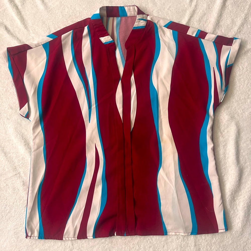 V-neck dress up shirt, stripped, shein, medium